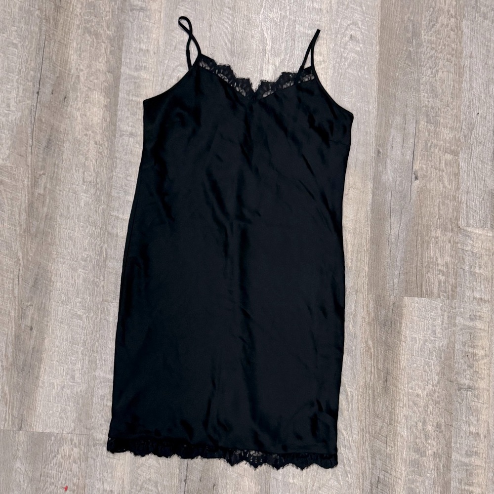 Vince Camuto Black Slip Dress Goth 90s Y2K size Small